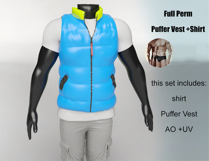 Second Life Marketplace Full Perm_iGW_Puffer Vest_ Legacy_ Athletic